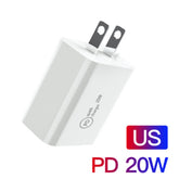 SDC-20W 2 in 1 PD 20W USB-C / Type-C Travel Charger + 3A PD 3.0   USB-C / Type-C to USB-C / Type-C Fast Charge Data Cable Set, Cable Length: 1m,, US Plug, EU Plug, UK Plug